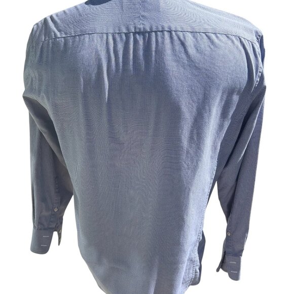 Thomas Pink Navy Blue Houndstooth Shirt The Sterling Slim Fit 15.5 - 34 - Picture 5 of 5